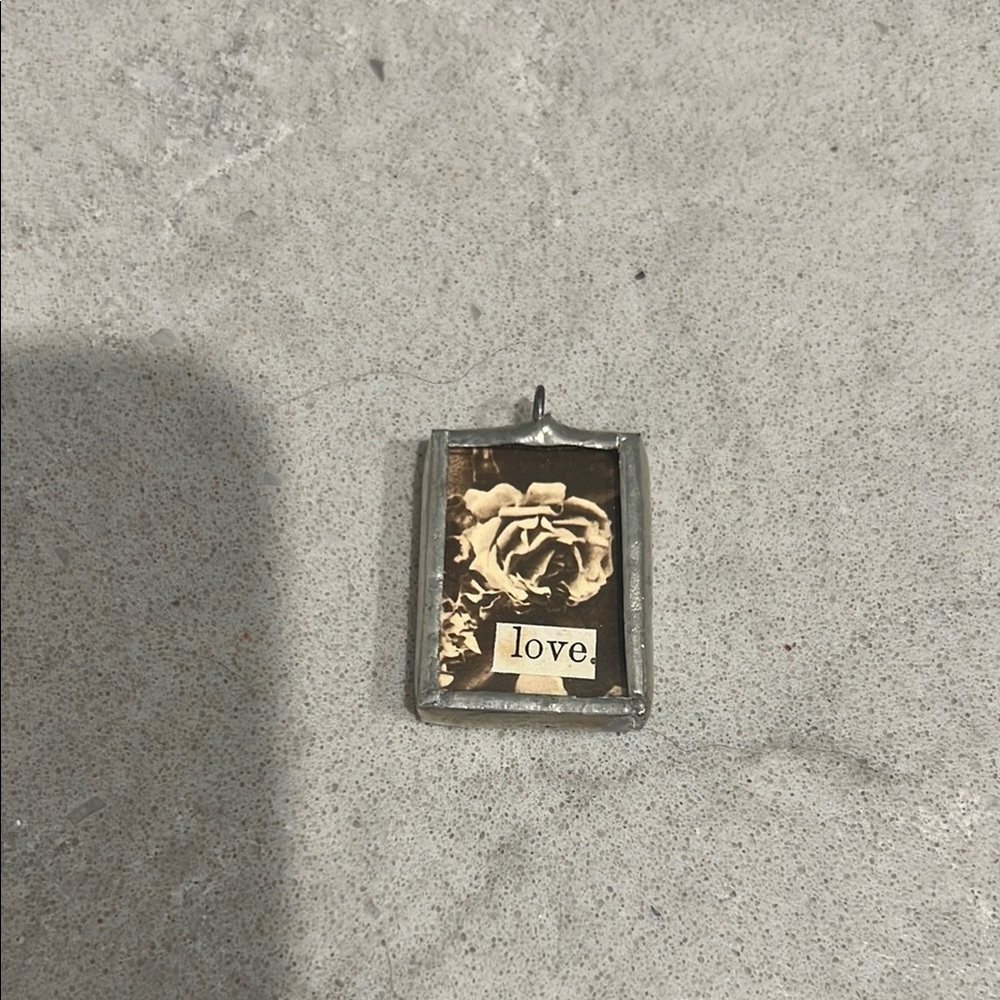 Silver Framed Love Pendant